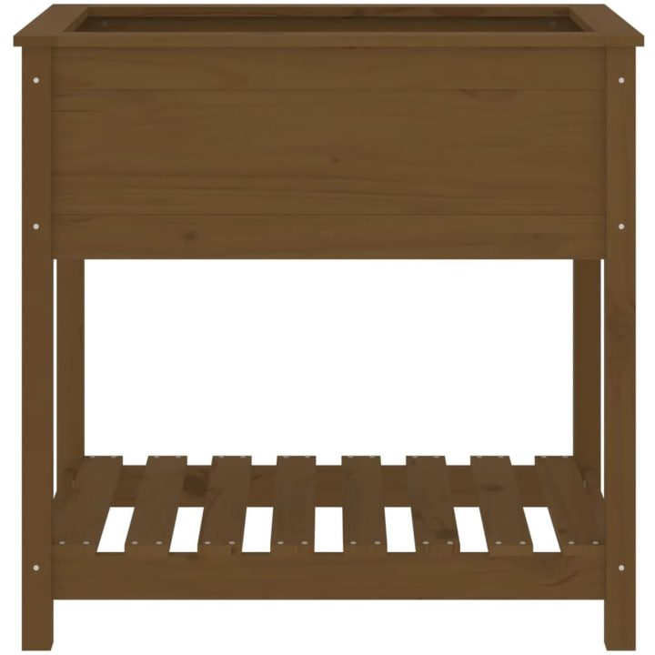 Odlingslåda med hylla honungsbrun massiv furu vidaXL 82.5 x 54 x 81 cm – bild 5