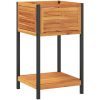 Odlingslåda med hylla massiv akacia och stål vidaXL 45 x 45 x 80 cm – miniatyr 2