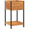 Odlingslåda med hylla massiv akacia och stål vidaXL 45 x 45 x 80 cm – miniatyr 6