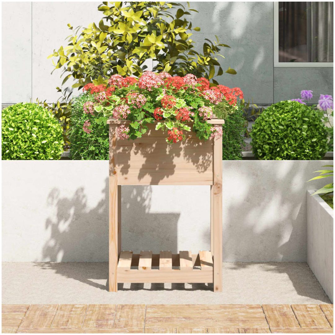 Odlingslåda med hylla massiv furu vidaXL 54 x 54 x 81 cm – bild 3