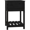 Odlingslåda med hylla svart 54x54x81 cm massiv furu vidaXL 58 x 54 x 81 cm – miniatyr 2