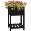 Odlingslåda med hylla svart 54x54x81 cm massiv furu vidaXL 58 x 54 x 81 cm – miniatyr 4