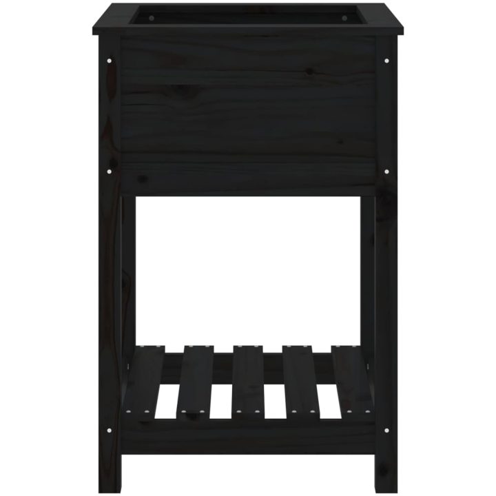 Odlingslåda med hylla svart 54x54x81 cm massiv furu vidaXL 58 x 54 x 81 cm – bild 5