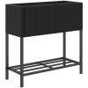 Odlingslåda med hylla svart konstrottning vidaXL 70 x 28 x 70 cm – miniatyr 2