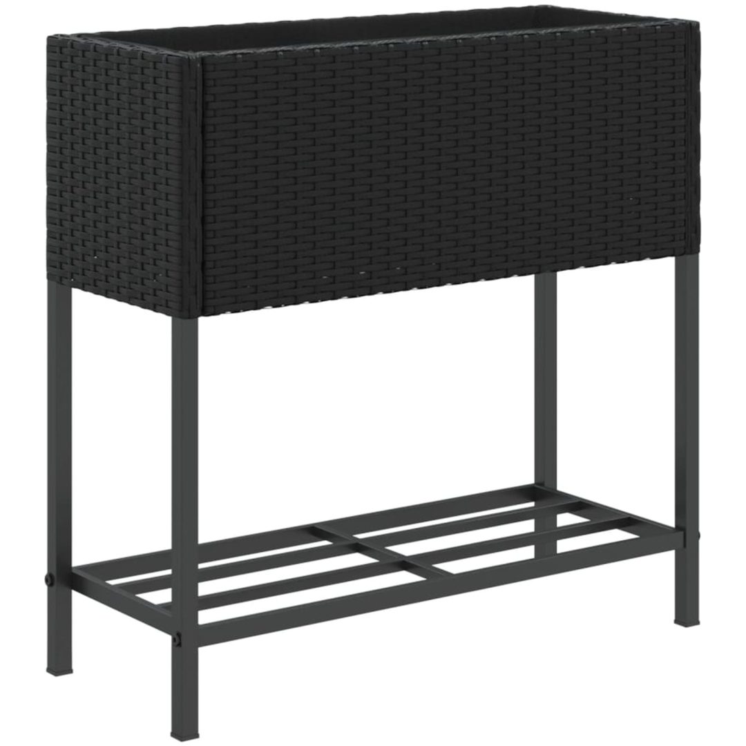 Odlingslåda med hylla svart konstrottning vidaXL 70 x 28 x 70 cm – bild 2