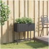 Odlingslåda med hylla svart konstrottning vidaXL 70 x 28 x 70 cm – miniatyr 3