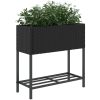 Odlingslåda med hylla svart konstrottning vidaXL 70 x 28 x 70 cm – miniatyr 4