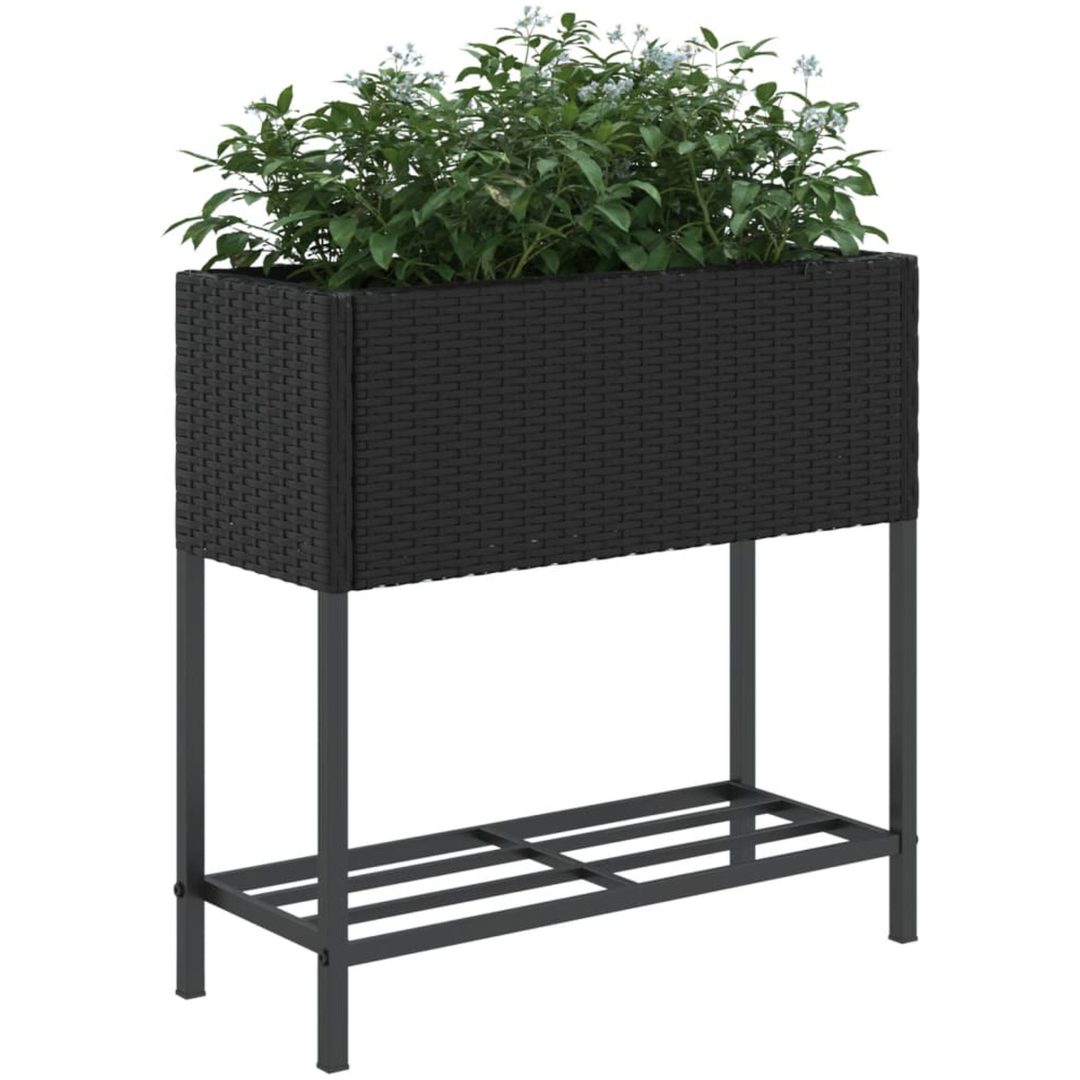 Odlingslåda med hylla svart konstrottning vidaXL 70 x 28 x 70 cm – bild 4