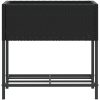 Odlingslåda med hylla svart konstrottning vidaXL 70 x 28 x 70 cm – miniatyr 5