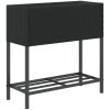 Odlingslåda med hylla svart konstrottning vidaXL 70 x 28 x 70 cm – miniatyr 7