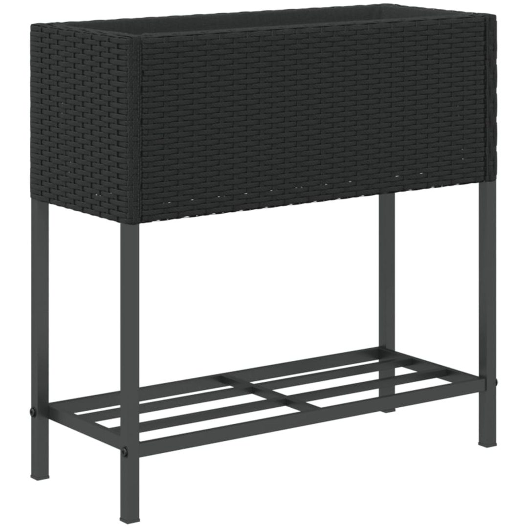 Odlingslåda med hylla svart konstrottning vidaXL 70 x 28 x 70 cm – bild 7