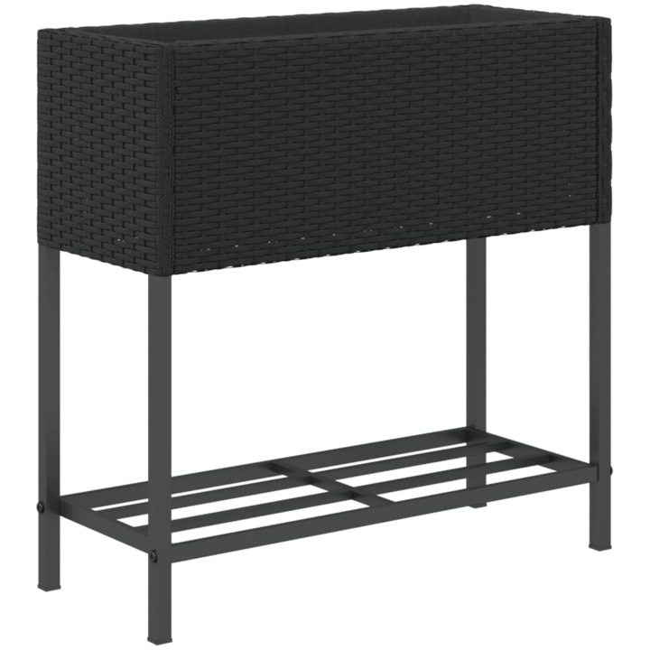 Odlingslåda med hylla svart konstrottning vidaXL 70 x 28 x 70 cm – bild 7