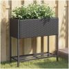 Odlingslåda med hylla svart konstrottning vidaXL 70 x 28 x 70 cm – miniatyr 1