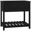 Odlingslåda med hylla svart massiv furu vidaXL 82.5 x 54 x 81 cm – miniatyr 2