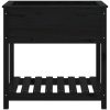 Odlingslåda med hylla svart massiv furu vidaXL 82.5 x 54 x 81 cm – miniatyr 5