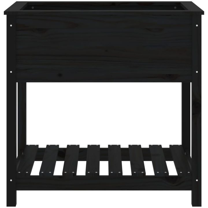 Odlingslåda med hylla svart massiv furu vidaXL 82.5 x 54 x 81 cm – bild 5