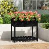 Odlingslåda med hylla svart massiv furu vidaXL 82.5 x 54 x 81 cm – miniatyr 1