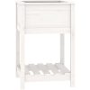 Odlingslåda med hylla vit 54x54x81 cm massiv furu vidaXL 55 x 54 x 81 cm – miniatyr 2