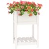 Odlingslåda med hylla vit 54x54x81 cm massiv furu vidaXL 55 x 54 x 81 cm – miniatyr 4