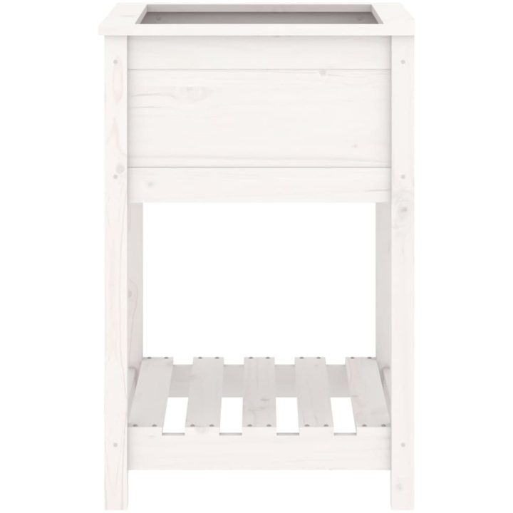 Odlingslåda med hylla vit 54x54x81 cm massiv furu vidaXL 55 x 54 x 81 cm – bild 5