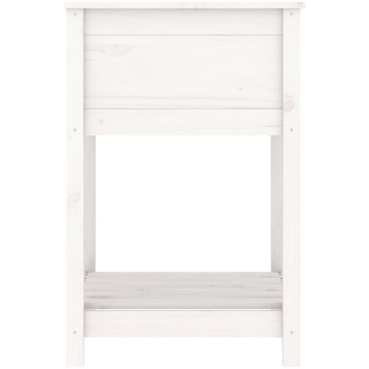 Odlingslåda med hylla vit 54x54x81 cm massiv furu vidaXL 55 x 54 x 81 cm – bild 6