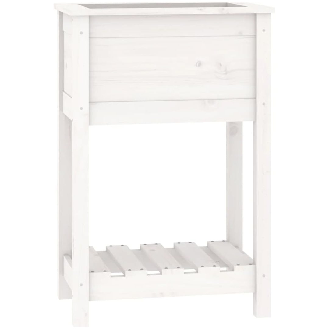 Odlingslåda med hylla vit massiv furu vidaXL 54 x 34.5 x 81 cm – bild 2