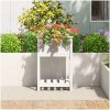 Odlingslåda med hylla vit massiv furu vidaXL 54 x 34.5 x 81 cm – miniatyr 3