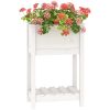 Odlingslåda med hylla vit massiv furu vidaXL 54 x 34.5 x 81 cm – miniatyr 4