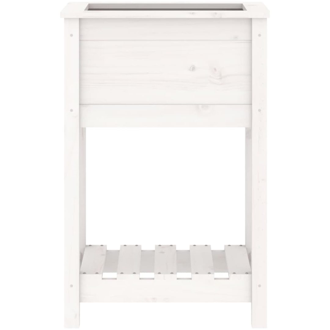 Odlingslåda med hylla vit massiv furu vidaXL 54 x 34.5 x 81 cm – bild 5
