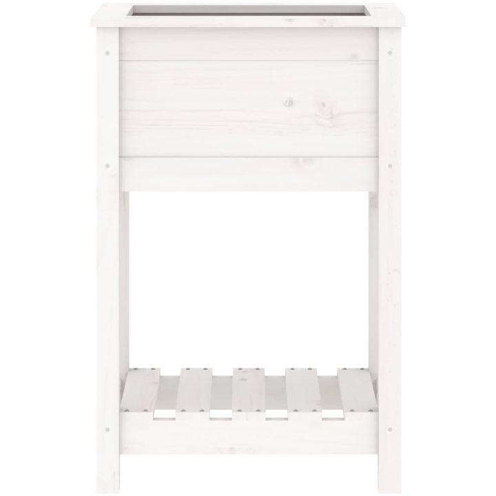 Odlingslåda med hylla vit massiv furu vidaXL 54 x 34.5 x 81 cm – bild 5