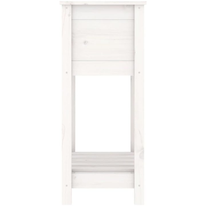 Odlingslåda med hylla vit massiv furu vidaXL 54 x 34.5 x 81 cm – bild 6