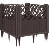 Odlingslåda med piggar brun PP vidaXL 43,5 x 43,5 x 43,5 cm – miniatyr 2