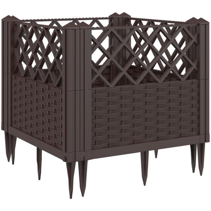 Odlingslåda med piggar brun PP vidaXL 43,5 x 43,5 x 43,5 cm – bild 2
