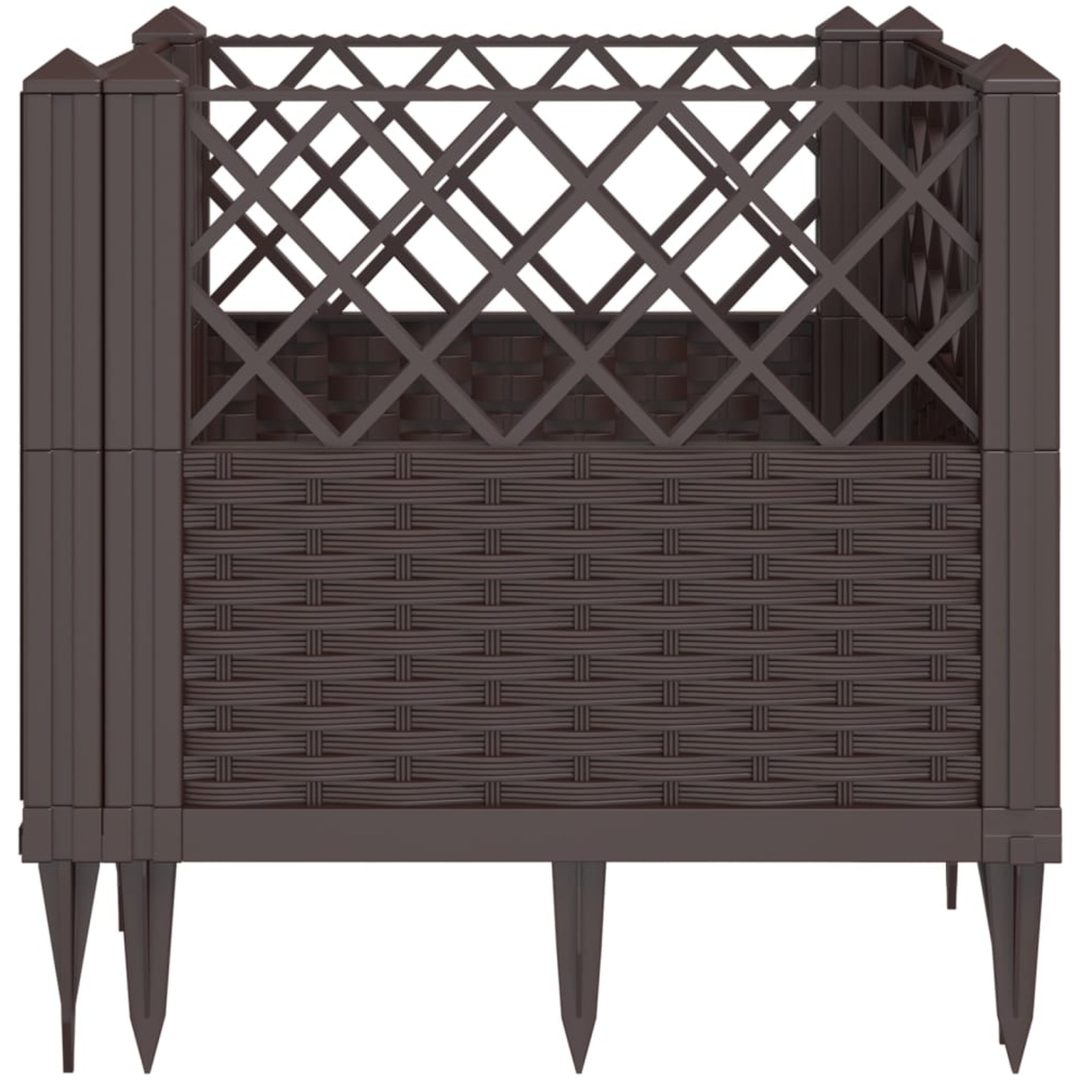 Odlingslåda med piggar brun PP vidaXL 43,5 x 43,5 x 43,5 cm – bild 4