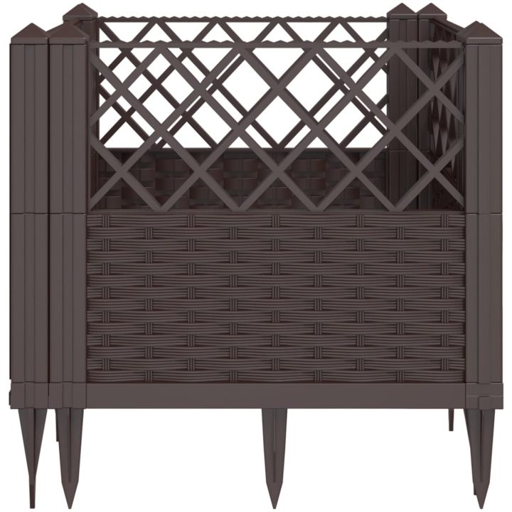 Odlingslåda med piggar brun PP vidaXL 43,5 x 43,5 x 43,5 cm – bild 4