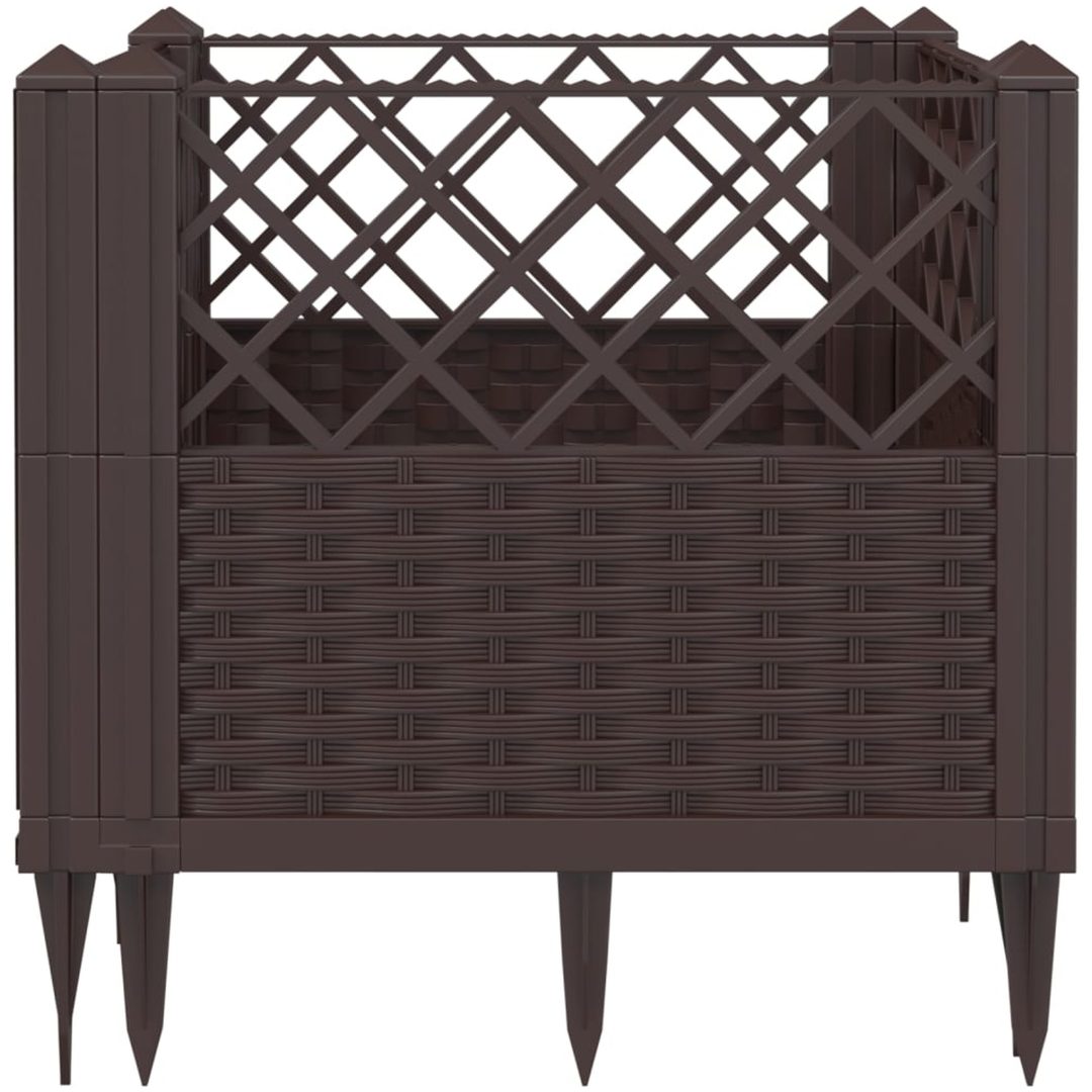 Odlingslåda med piggar brun PP vidaXL 43,5 x 43,5 x 43,5 cm – bild 5