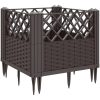 Odlingslåda med piggar brun PP vidaXL 43,5 x 43,5 x 43,5 cm – miniatyr 6