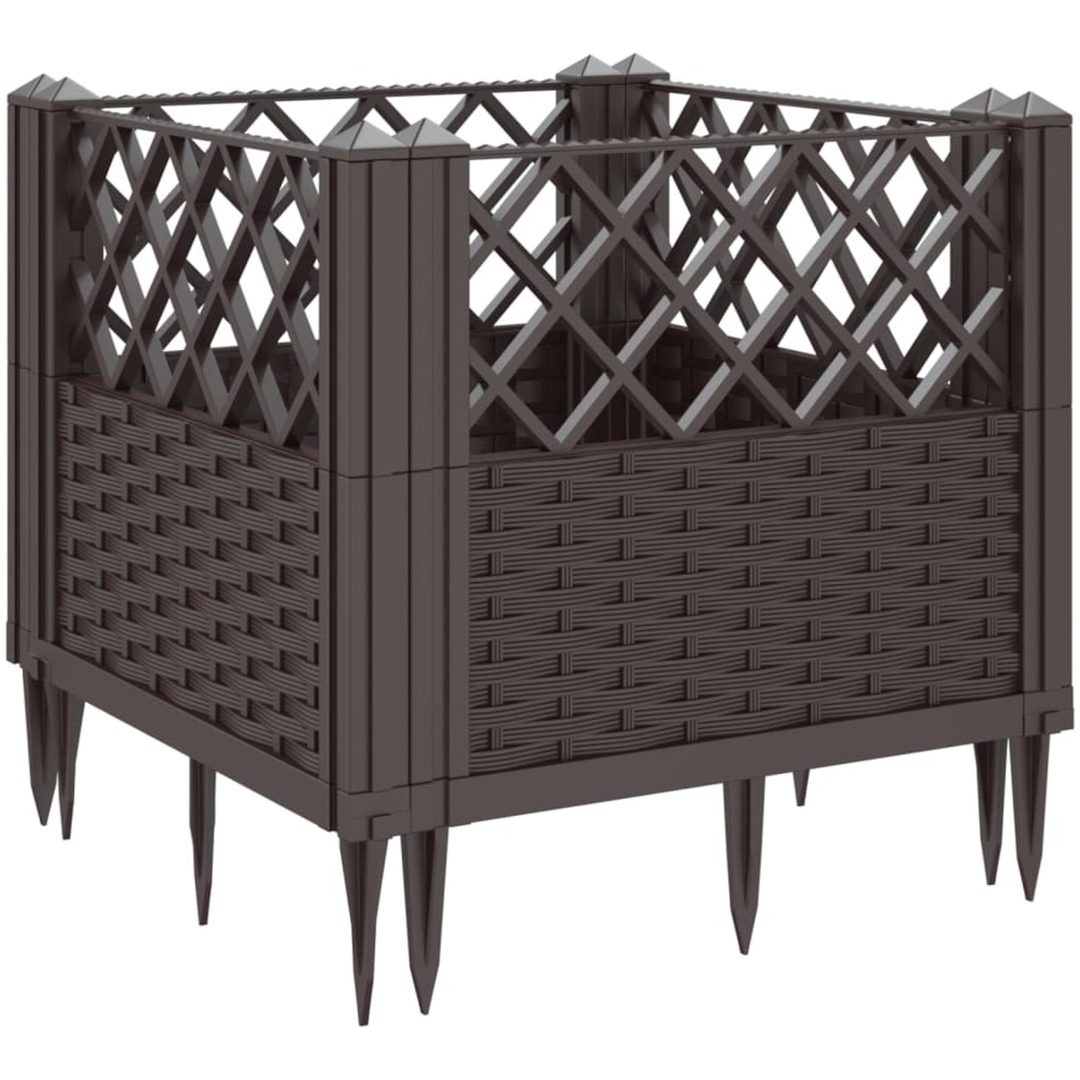 Odlingslåda med piggar brun PP vidaXL 43,5 x 43,5 x 43,5 cm – bild 6