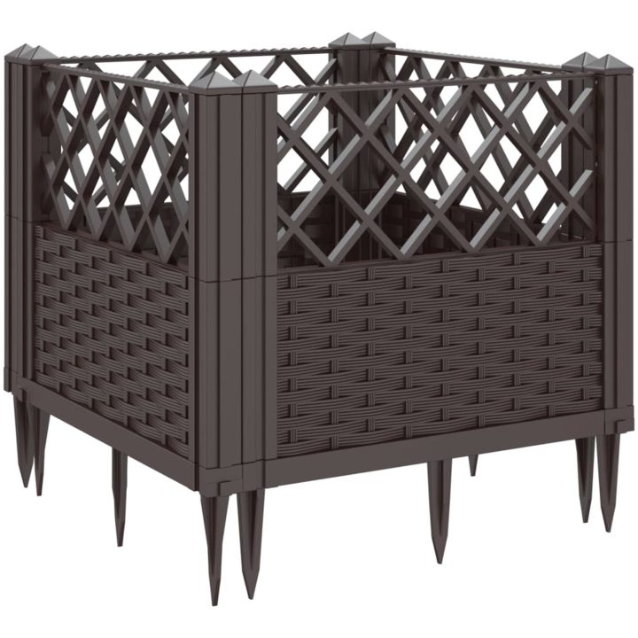 Odlingslåda med piggar brun PP vidaXL 43,5 x 43,5 x 43,5 cm – bild 6