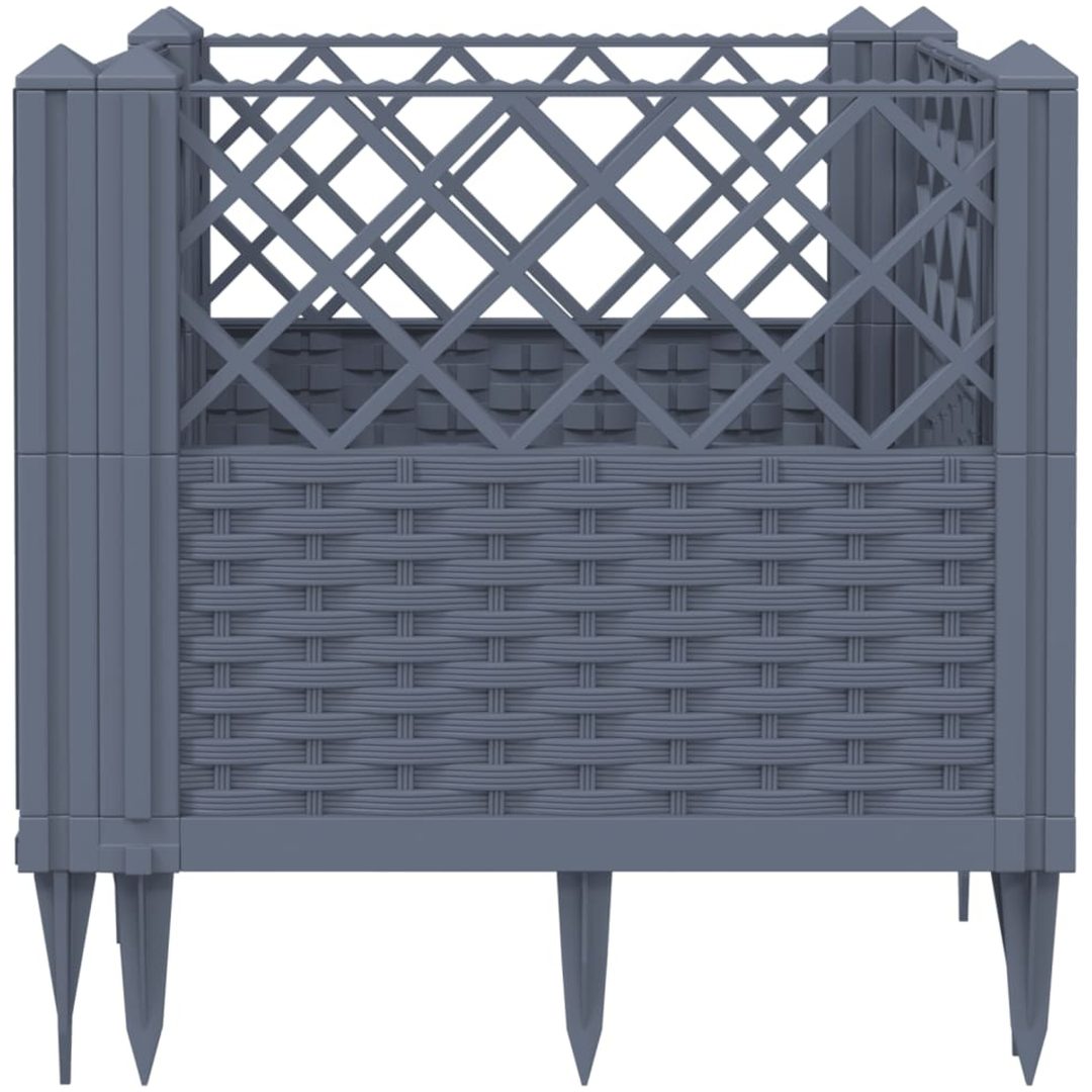 Odlingslåda med piggar grå PP vidaXL 43,5 x 43,5 x 43,5 cm – bild 4
