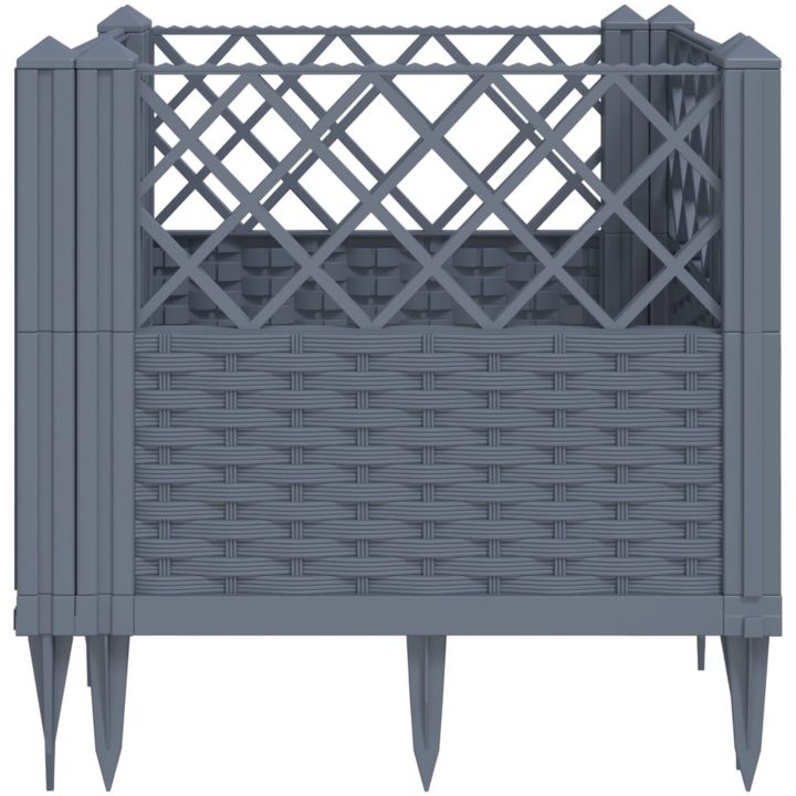Odlingslåda med piggar grå PP vidaXL 43,5 x 43,5 x 43,5 cm – bild 5