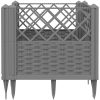 Odlingslåda med piggar ljusgrå PP vidaXL 43,5 x 43,5 x 43,5 cm – miniatyr 4