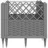 Odlingslåda med piggar ljusgrå PP vidaXL 43,5 x 43,5 x 43,5 cm – miniatyr 5