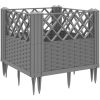Odlingslåda med piggar ljusgrå PP vidaXL 43,5 x 43,5 x 43,5 cm – miniatyr 6