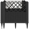Odlingslåda med piggar svart PP vidaXL 43,5 x 43,5 x 43,5 cm – miniatyr 4
