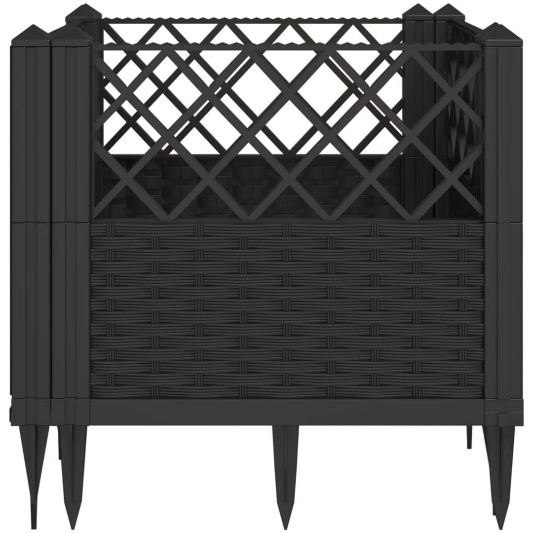 Odlingslåda med piggar svart PP vidaXL 43,5 x 43,5 x 43,5 cm – bild 4