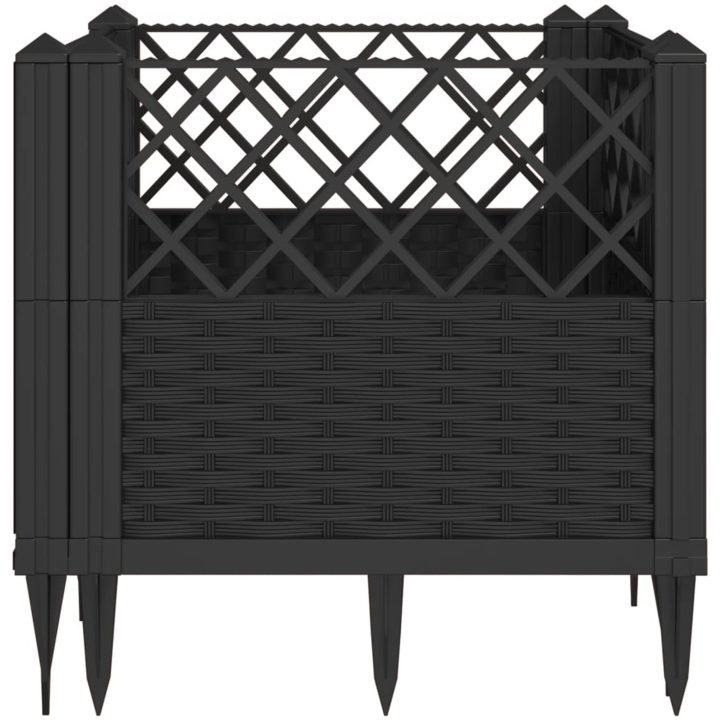 Odlingslåda med piggar svart PP vidaXL 43,5 x 43,5 x 43,5 cm – bild 4