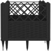 Odlingslåda med piggar svart PP vidaXL 43,5 x 43,5 x 43,5 cm – miniatyr 5
