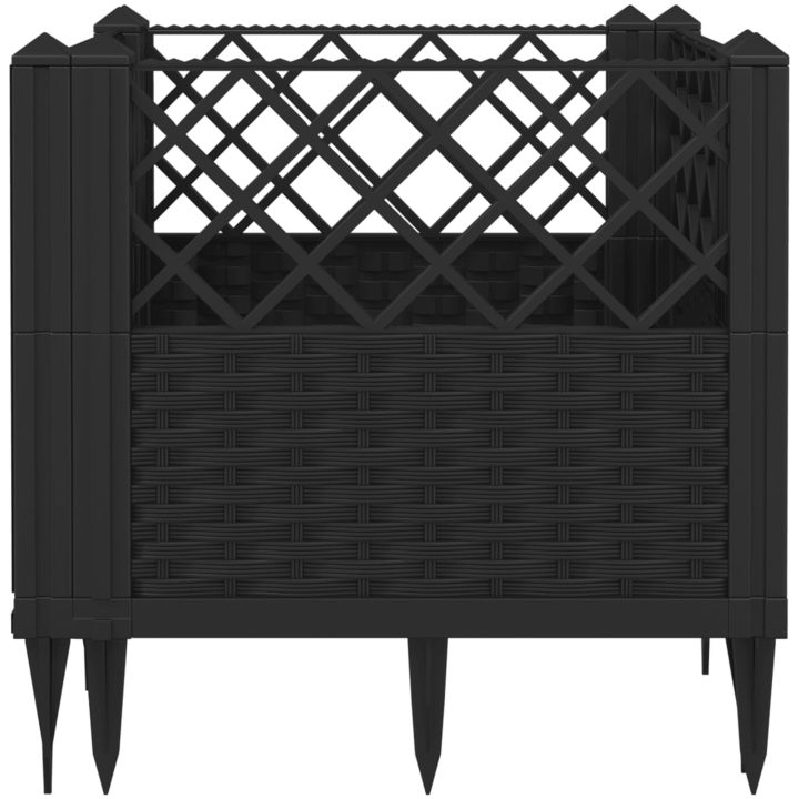 Odlingslåda med piggar svart PP vidaXL 43,5 x 43,5 x 43,5 cm – bild 5