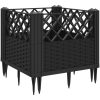 Odlingslåda med piggar svart PP vidaXL 43,5 x 43,5 x 43,5 cm – miniatyr 6